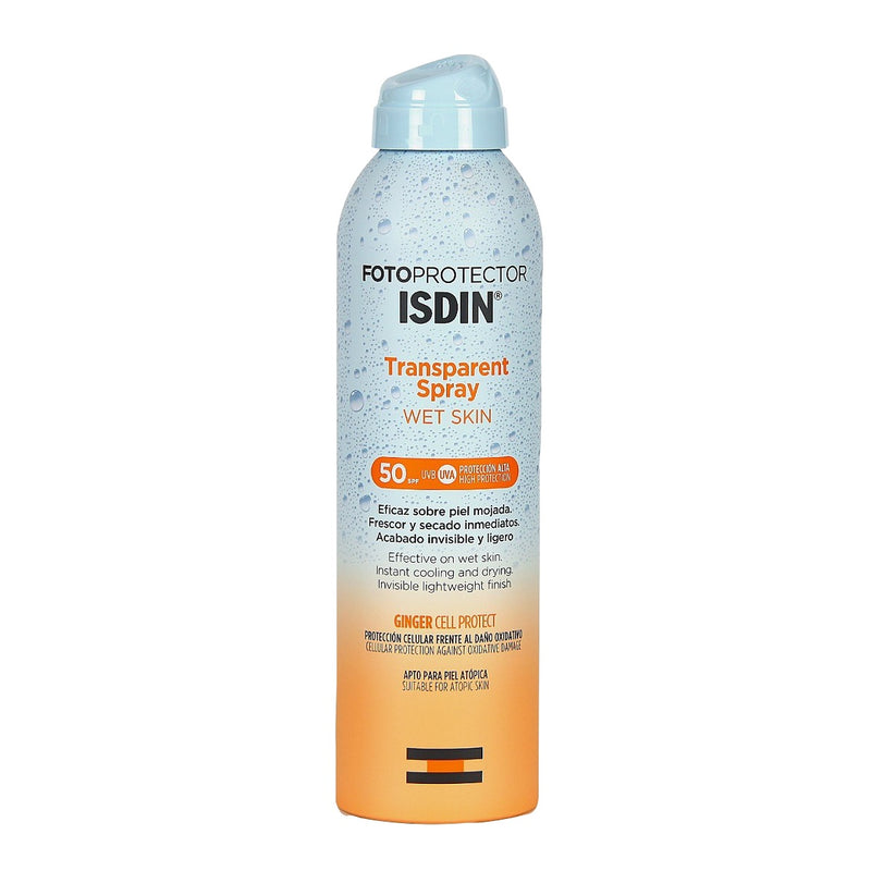 Transparent spray wet skin spf 50